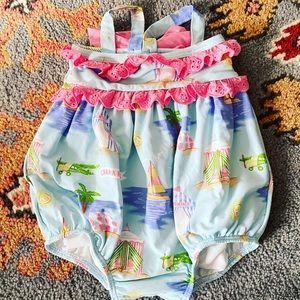 EUC TBBC girls swimsuit size 0-6 months